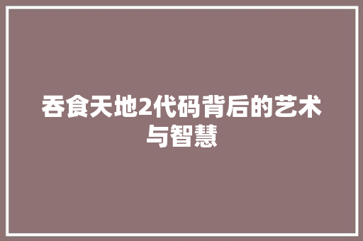 吞食天地2代码背后的艺术与智慧