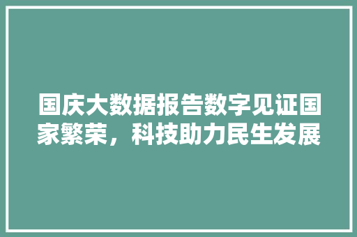 国庆大数据报告数字见证国家繁荣，科技助力民生发展
