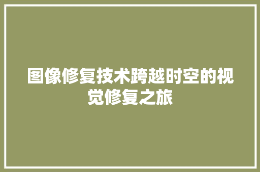 图像修复技术跨越时空的视觉修复之旅 电脑配置