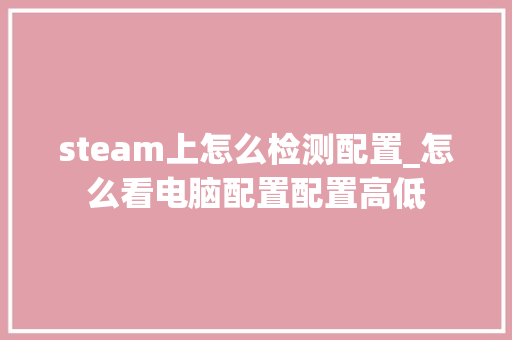 steam上怎么检测配置_怎么看电脑配置配置高低 编程语言