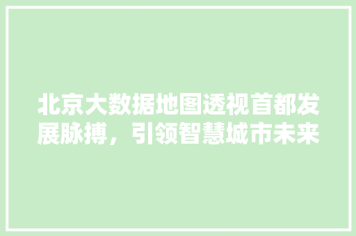 北京大数据地图透视首都发展脉搏，引领智慧城市未来