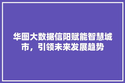 华图大数据信阳赋能智慧城市，引领未来发展趋势