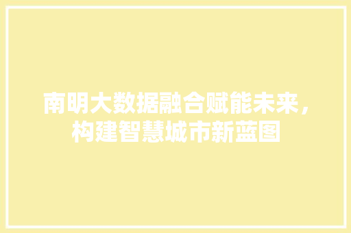 南明大数据融合赋能未来，构建智慧城市新蓝图