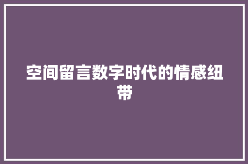 空间留言数字时代的情感纽带 电脑配置