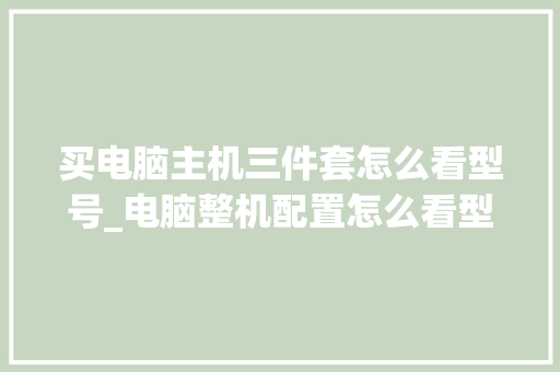 买电脑主机三件套怎么看型号_电脑整机配置怎么看型号啊 电脑配置
