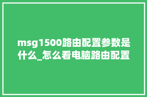msg1500路由配置参数是什么_怎么看电脑路由配置参数表