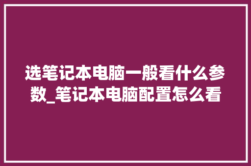 选笔记本电脑一般看什么参数_笔记本电脑配置怎么看怎么选配置的