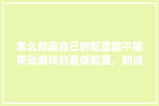 怎么知道自己的配置能不能带动游戏的最低配置，别说看，我看不懂，有没有更简单的_怎么看电脑配置能否符合要求 网络技术