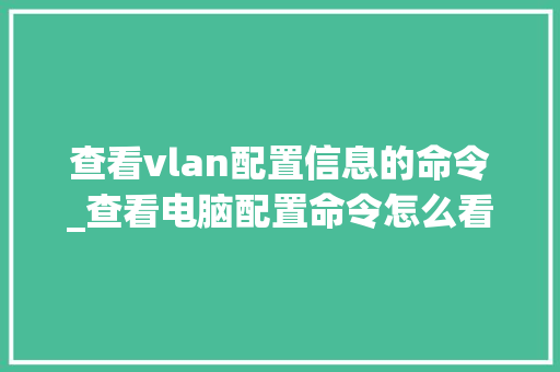 查看vlan配置信息的命令_查看电脑配置命令怎么看的