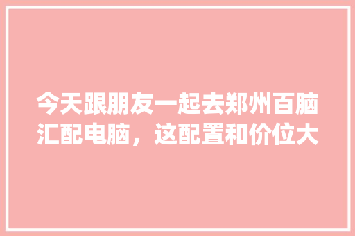 今天跟朋友一起去郑州百脑汇配电脑，这配置和价位大家看下如何_查电脑真实配置