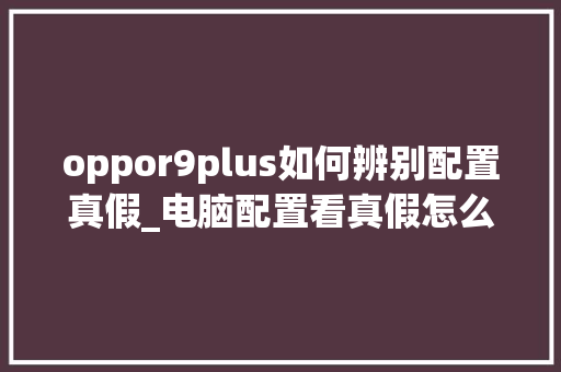 oppor9plus如何辨别配置真假_电脑配置看真假怎么看的出来