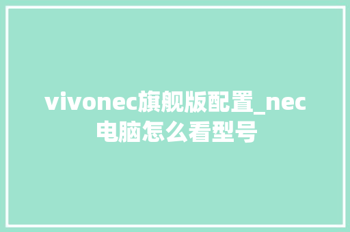 vivonec旗舰版配置_nec电脑怎么看型号