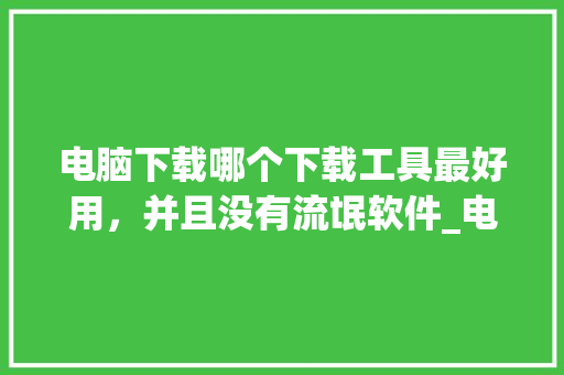 电脑下载哪个下载工具最好用,并且没有流氓软件_电脑下载基础知识软件 电脑下载哪个下载工具最好用,并且没有流氓软件_电脑下载基础知识软件