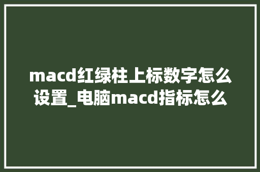 macd红绿柱上标数字怎么设置_电脑macd指标怎么看