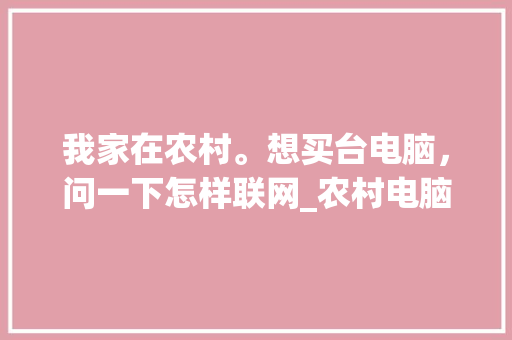 我家在农村。想买台电脑，问一下怎样联网_农村电脑培训