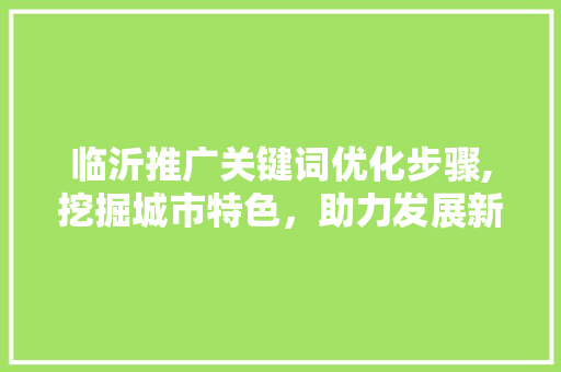 临沂推广关键词优化步骤,挖掘城市特色,助力发展新篇章 临沂推广关键词优化步骤,挖掘城市特色,助力发展新篇章