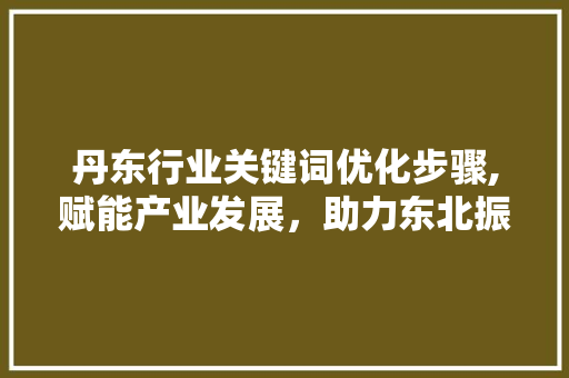 丹东行业关键词优化步骤,赋能产业发展，助力东北振兴
