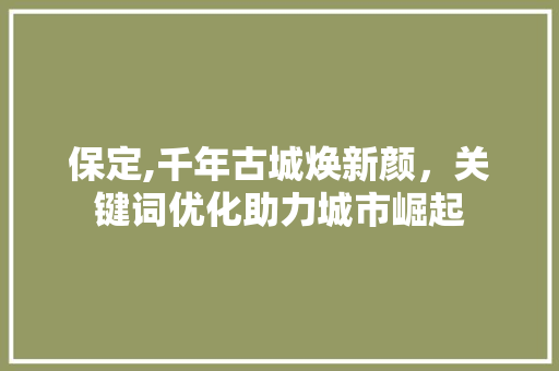 保定,千年古城焕新颜，关键词优化助力城市崛起
