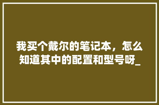 我买个戴尔的笔记本,怎么知道其中的配置和型号呀_怎么看牌子型号电脑配置参数 电脑配置 我买个戴尔的笔记本,怎么知道其中的配置和型号呀_怎么看牌子型号电脑配置参数 电脑配置