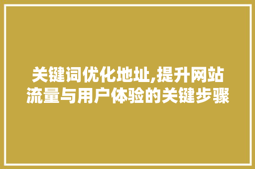 关键词优化地址,提升网站流量与用户体验的关键步骤