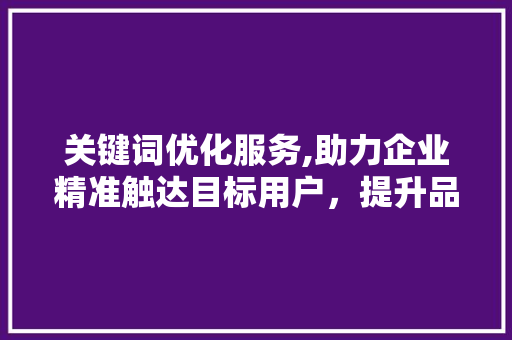 关键词优化服务,助力企业精准触达目标用户，提升品牌竞争力