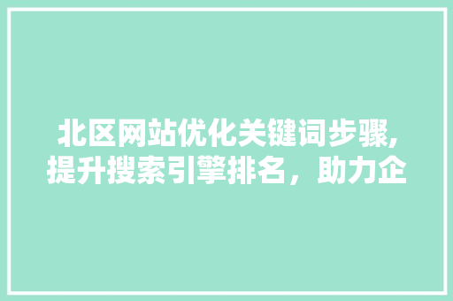 北区网站优化关键词步骤,提升搜索引擎排名，助力企业腾飞