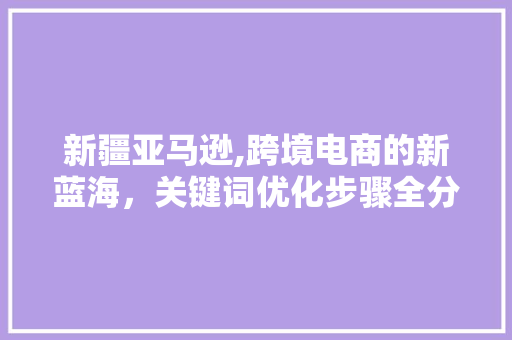 新疆亚马逊,跨境电商的新蓝海，关键词优化步骤全分析