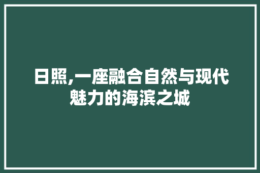 日照,一座融合自然与现代魅力的海滨之城 操作系统