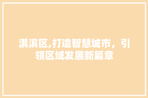 淇滨区,打造智慧城市，引领区域发展新篇章