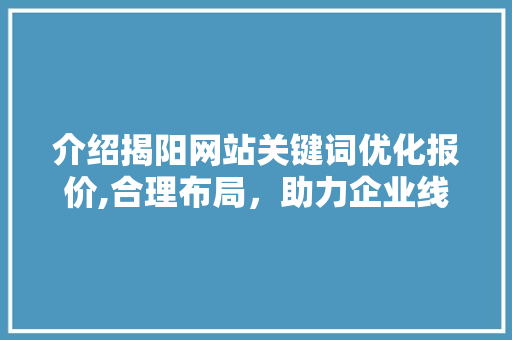 介绍揭阳网站关键词优化报价,合理布局，助力企业线上腾飞