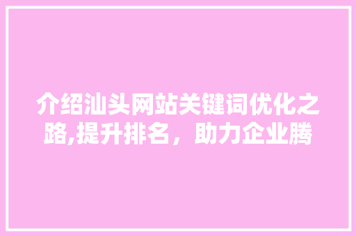 介绍汕头网站关键词优化之路,提升排名，助力企业腾飞