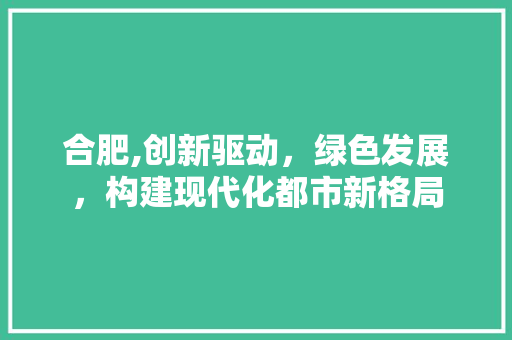 合肥,创新驱动，绿色发展，构建现代化都市新格局
