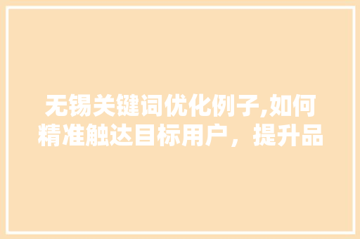无锡关键词优化例子,如何精准触达目标用户，提升品牌影响力