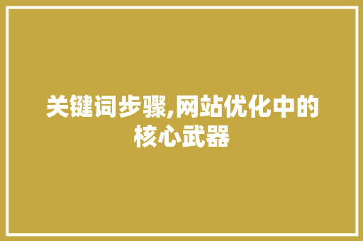 关键词步骤,网站优化中的核心武器