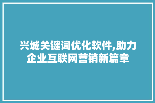 兴城关键词优化软件,助力企业互联网营销新篇章