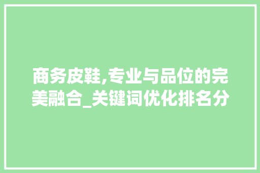 商务皮鞋,专业与品位的完美融合_关键词优化排名分析