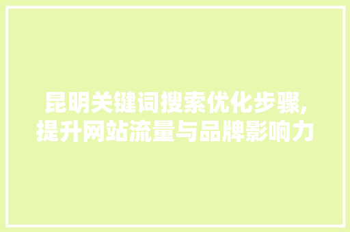 昆明关键词搜索优化步骤,提升网站流量与品牌影响力的方法