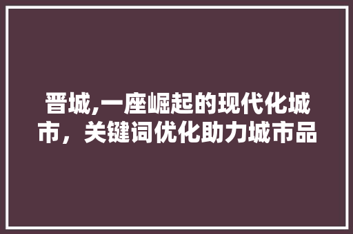 晋城,一座崛起的现代化城市，关键词优化助力城市品牌提升