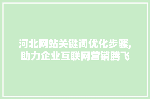 河北网站关键词优化步骤,助力企业互联网营销腾飞