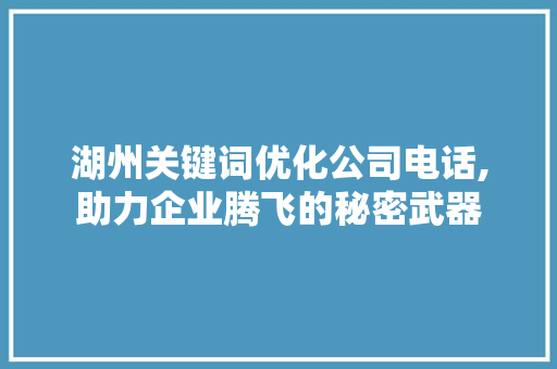 湖州关键词优化公司电话,助力企业腾飞的秘密武器