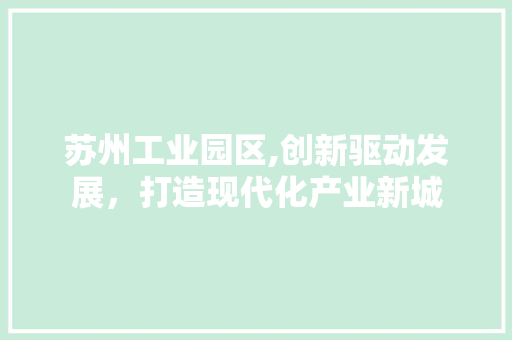 苏州工业园区,创新驱动发展，打造现代化产业新城