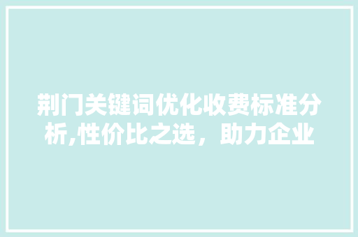 荆门关键词优化收费标准分析,性价比之选，助力企业腾飞