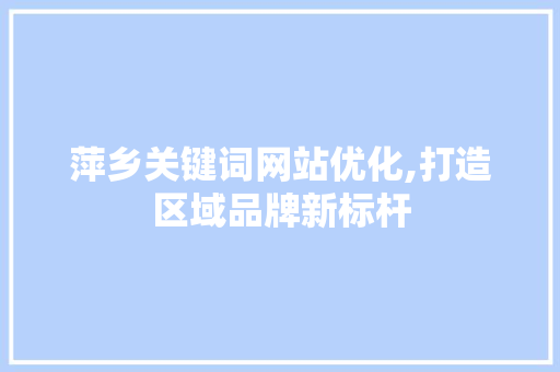 萍乡关键词网站优化,打造区域品牌新标杆