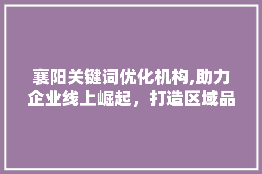 襄阳关键词优化机构,助力企业线上崛起，打造区域品牌新高度
