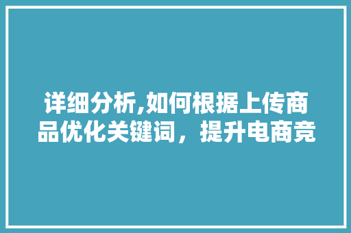 详细分析,如何根据上传商品优化关键词，提升电商竞争力