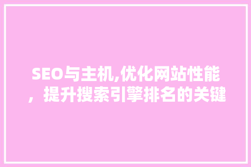 SEO与主机,优化网站性能，提升搜索引擎排名的关键因素 电脑故障维修