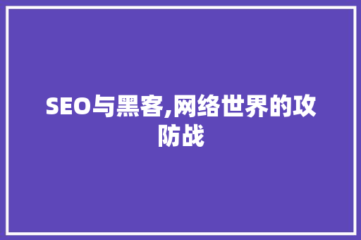 SEO与黑客,网络世界的攻防战