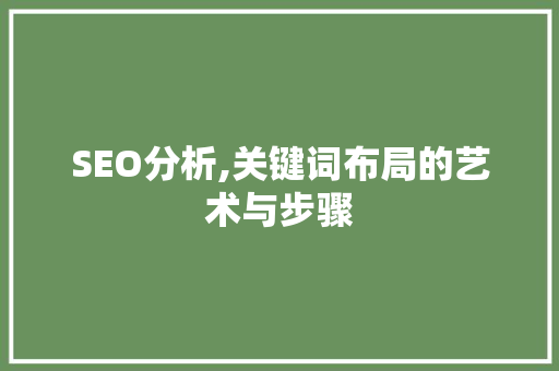 SEO分析,关键词布局的艺术与步骤