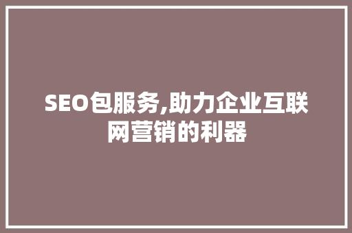 SEO包服务,助力企业互联网营销的利器 SEO包服务,助力企业互联网营销的利器