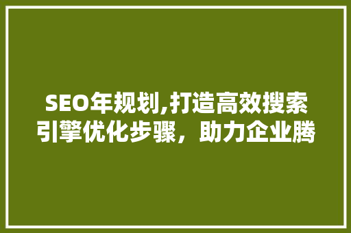 SEO年规划,打造高效搜索引擎优化步骤，助力企业腾飞